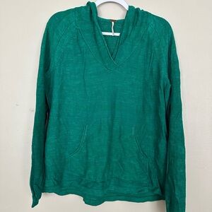 Free people linen cotton hooded sweater